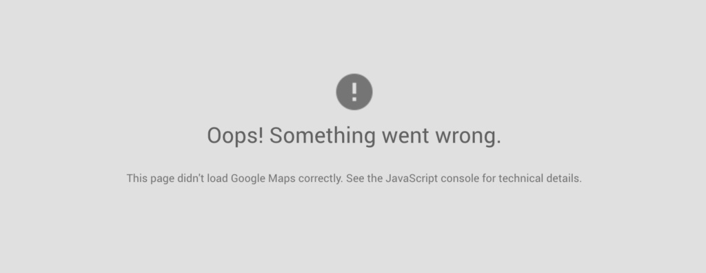 Sichtbare Fehlermeldung bei falsch konfigurierter Google Karte